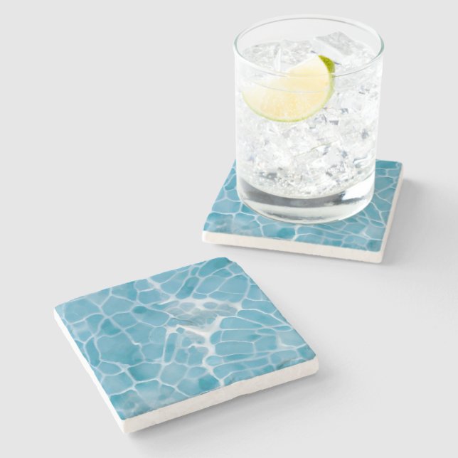 Dessous-de-verre En Pierre Larimar été bleu (Côté)