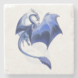 Dessous-de-verre En Pierre L'art naturel du Imaginaire du Dragon Bleu d'hiver