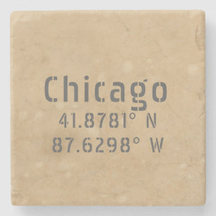 Dessous-de-verre En Pierre Latitude de Chicago