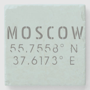 Dessous-de-verre En Pierre Latitude de Moscou