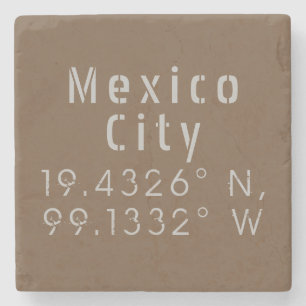 Dessous-de-verre En Pierre Latitude et longitude de Mexico