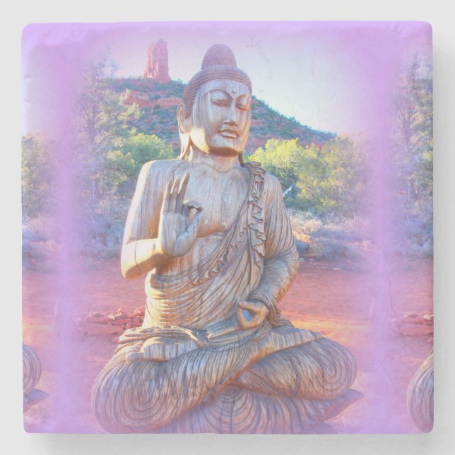 Dessous-de-verre En Pierre lavande aura buddha (Devant)