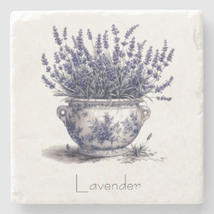 Dessous-de-verre En Pierre Lavande dans Delft Blue personnalisable