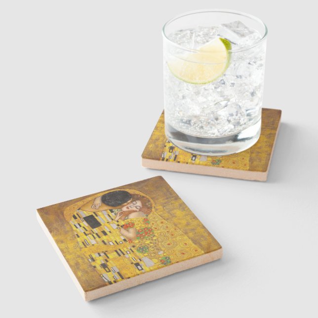 Dessous-de-verre En Pierre le baiser - Gustav Klimt (Côté)