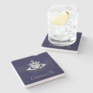 Dessous-de-verre En Pierre Le Claddagh (Argent)