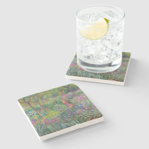Dessous-de-verre En Pierre Le Jardin Iris De Giverny By Claude Monet