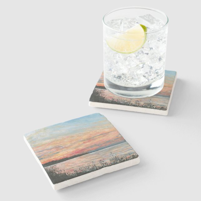 Dessous-de-verre En Pierre Le littoral de Sunset Beach (Côté)