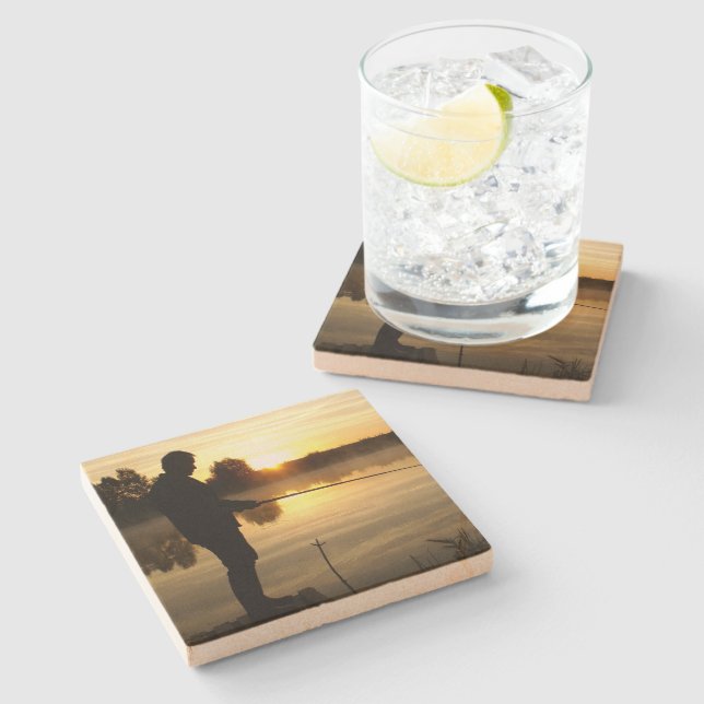 Dessous-de-verre En Pierre Le matin du pêcheur (Côté)