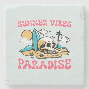 Dessous-de-verre En Pierre Le Paradis des Vibes d'été - Crâne
