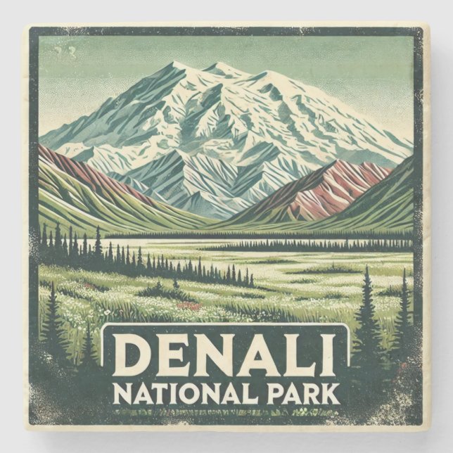 Dessous-de-verre En Pierre Le Parc national de Denali (Devant)