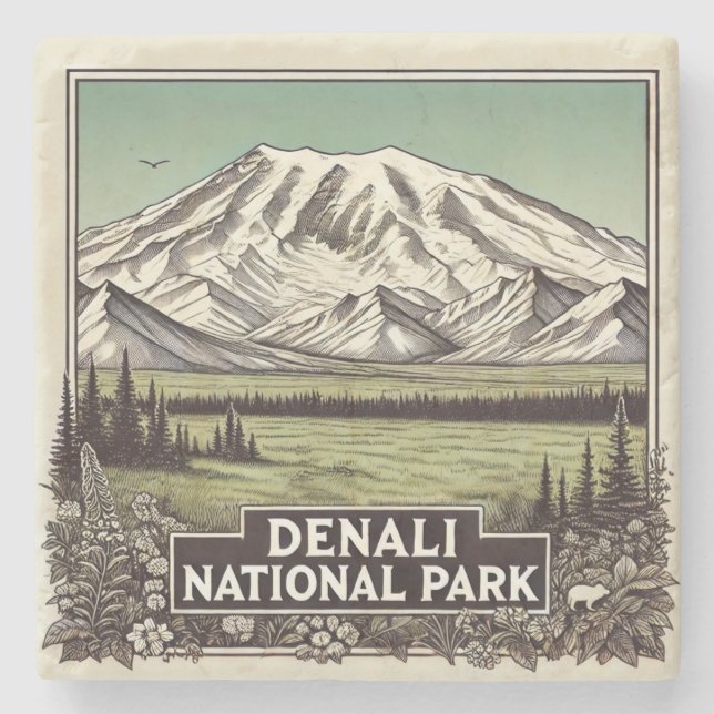 Dessous-de-verre En Pierre Le Parc national de Denali (Devant)