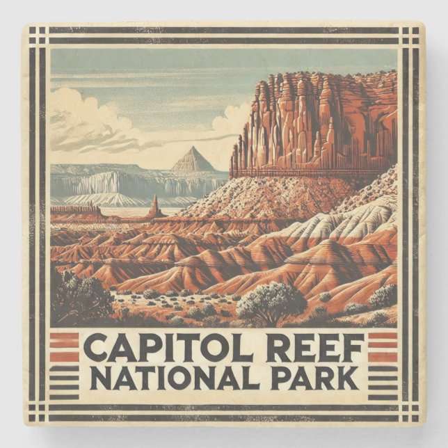 Dessous-de-verre En Pierre Le Parc national du Capitol Reef (Devant)