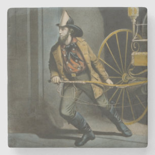 Dessous-de-verre En Pierre Le pompier américain : toujours prêt