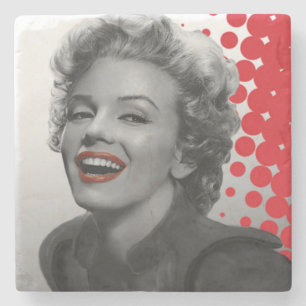 Dessous-de-verre En Pierre Le rouge pointille Marilyn