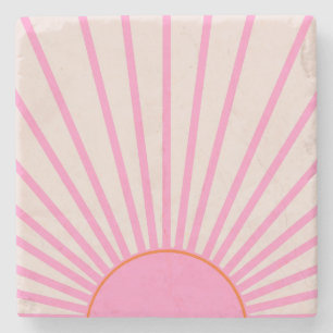 Dessous-de-verre En Pierre Le Soleil 01 Soleil rose