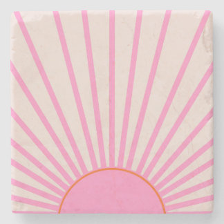 Dessous-de-verre En Pierre Le Soleil 01 Soleil rose