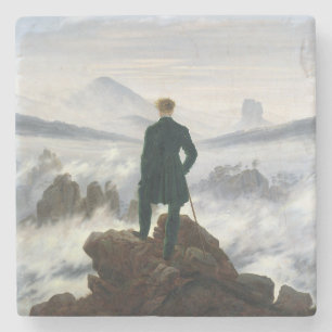 Dessous-de-verre En Pierre Le vagabond au-dessus de la mer du brouillard
