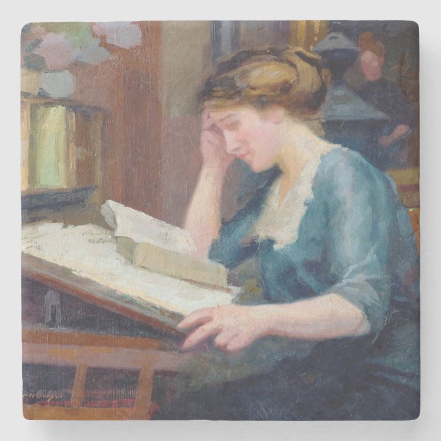 Dessous-de-verre En Pierre Lecture de 2 (Devant)