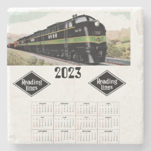 Dessous-de-verre En Pierre Lecture du calendrier ferroviaire