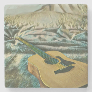 Dessous-de-verre En Pierre Les amoureux de guitare cadeaux