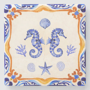 Dessous-de-verre En Pierre Les hippocampes méditerranéens