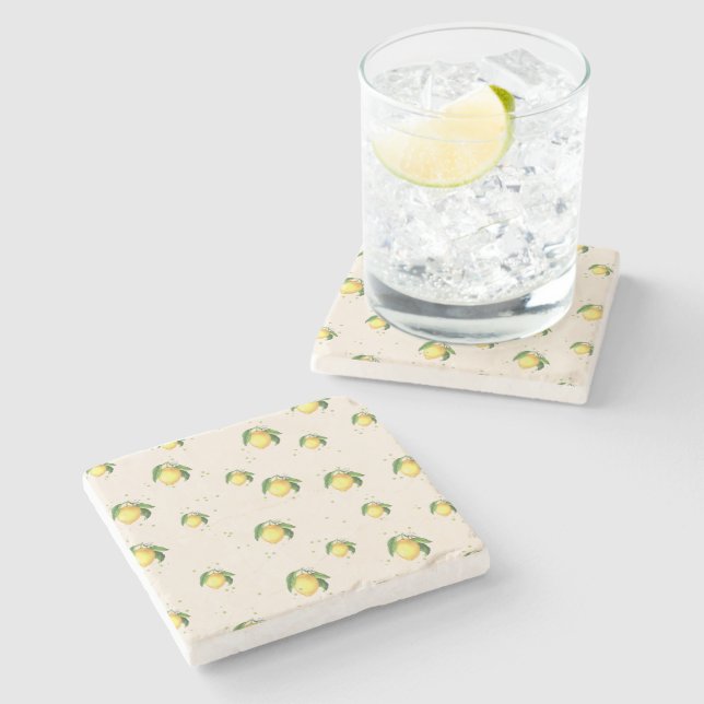 Dessous-de-verre En Pierre Les motifs de citron (Côté)