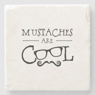 Dessous-de-verre En Pierre Les moustaches lunettes cool