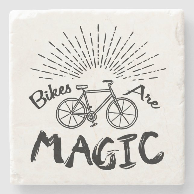 Dessous-de-verre En Pierre Les vélos sont magiques (Devant)