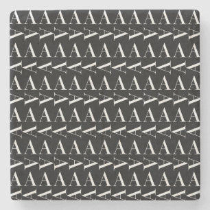 Dessous-de-verre En Pierre Lettre initiale A monogramme