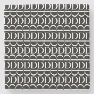 Dessous-de-verre En Pierre Lettre initiale D monogramme