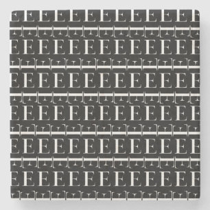 Dessous-de-verre En Pierre Lettre initiale monogramme E