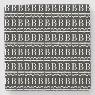 DESSOUS-DE-VERRE EN PIERRE LETTRE INITIALE MONOGRAPHIQUE B