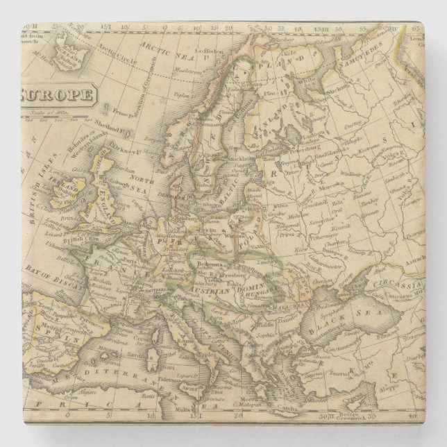 Dessous-de-verre En Pierre L'Europe 6 (Devant)