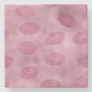 Dessous-de-verre En Pierre Lèvres Glam rose