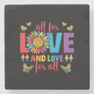 Dessous-de-verre En Pierre LGBTQ - Tout pour l'amour et l'amour pour tous