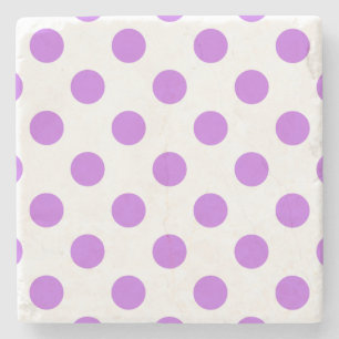Dessous-de-verre En Pierre Lilac et pois blancs