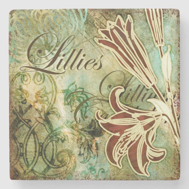 Dessous-de-verre En Pierre Lillies (Devant)
