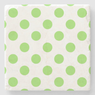 Dessous-de-verre En Pierre Lime et pois blancs