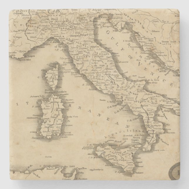 Dessous-de-verre En Pierre L'Italie 18 (Devant)