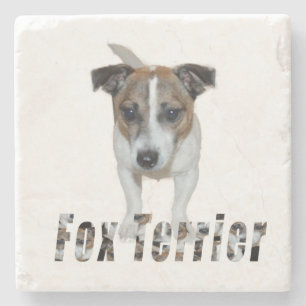 Dessous-de-verre En Pierre logo de terrier et de terrier fox,