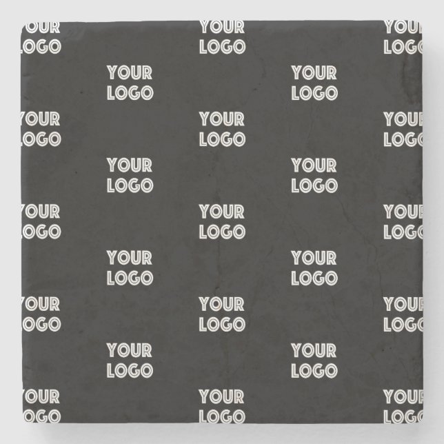 Dessous-de-verre En Pierre Logo simple à répéter | Noir (Devant)