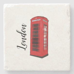 Dessous-de-verre En Pierre London British Red Phone Booth 