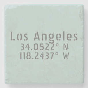Dessous-de-verre En Pierre Longitude de la Latitude de Los Angeles