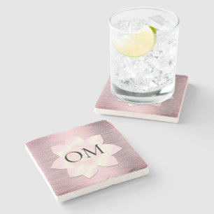 Dessous-de-verre En Pierre Lotus OM élégant rose