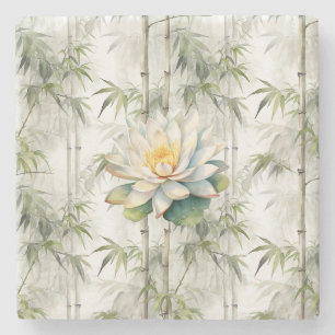 Dessous-de-verre En Pierre Lotus Sérénité Bambou