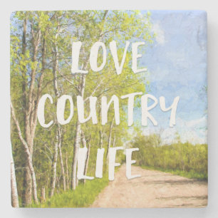 Dessous-de-verre En Pierre Love Country Life Dirt Road