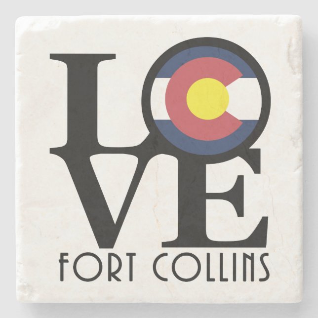 Dessous-de-verre En Pierre LOVE Fort Collins (Devant)