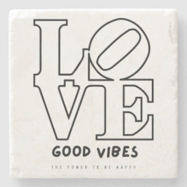 DESSOUS-DE-VERRE EN PIERRE LOVE GOOD VIBES