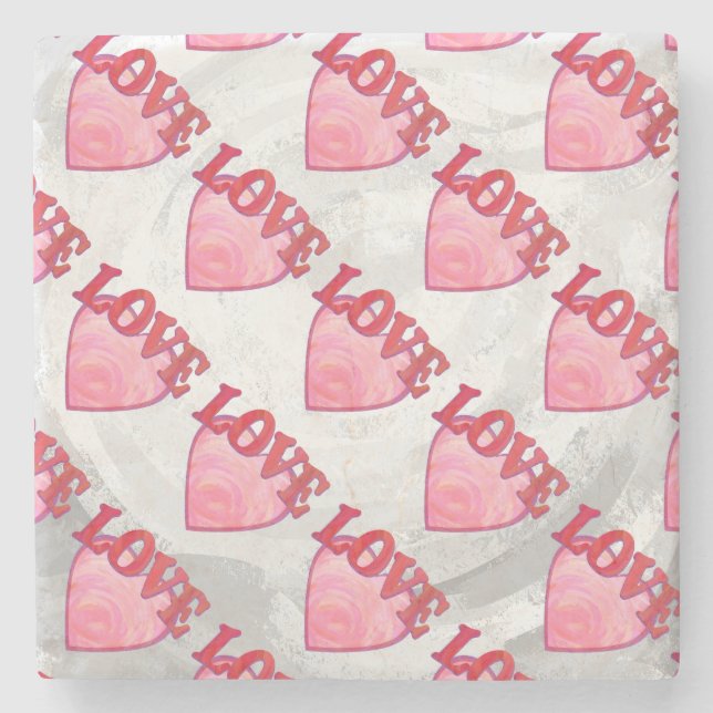 Dessous-de-verre En Pierre Love Heart Motif (Devant)
