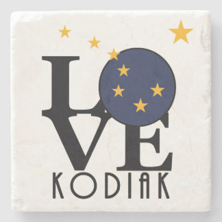 Dessous-de-verre En Pierre LOVE Kodiak Alaska